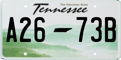 TN license plate A2673B