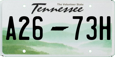 TN license plate A2673H