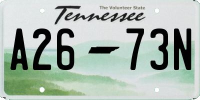 TN license plate A2673N