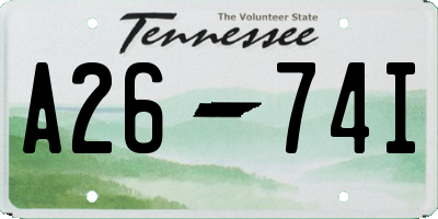 TN license plate A2674I