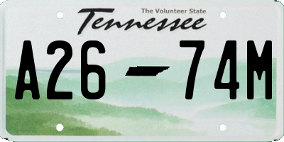 TN license plate A2674M