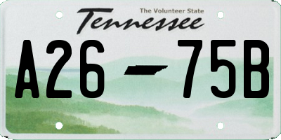 TN license plate A2675B