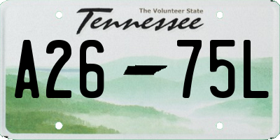 TN license plate A2675L