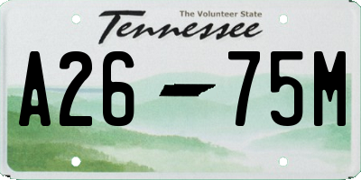 TN license plate A2675M