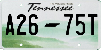TN license plate A2675T