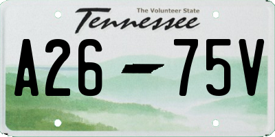 TN license plate A2675V