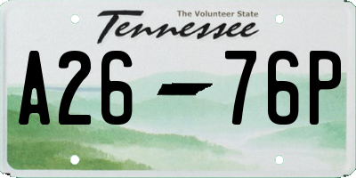 TN license plate A2676P