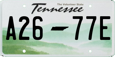 TN license plate A2677E