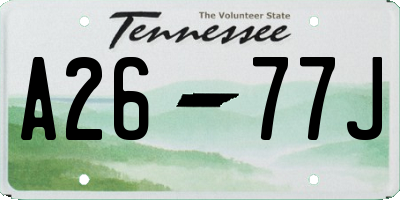 TN license plate A2677J