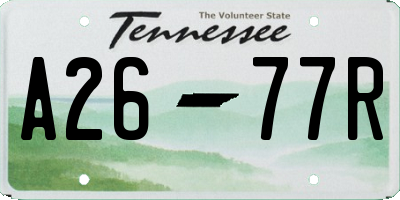 TN license plate A2677R