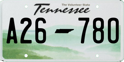 TN license plate A2678O