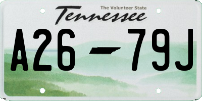 TN license plate A2679J