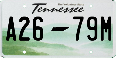 TN license plate A2679M