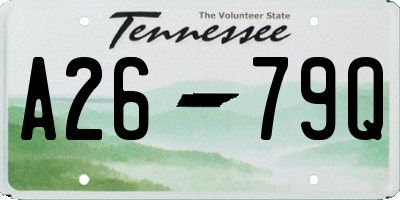 TN license plate A2679Q