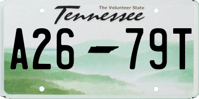 TN license plate A2679T