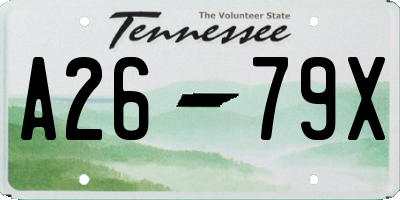 TN license plate A2679X