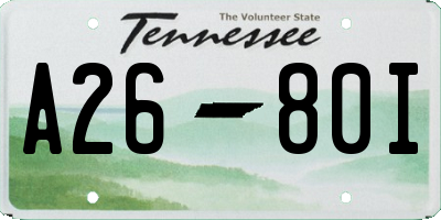 TN license plate A2680I