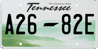 TN license plate A2682E