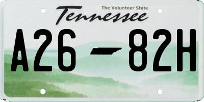 TN license plate A2682H