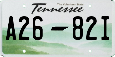 TN license plate A2682I