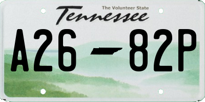 TN license plate A2682P