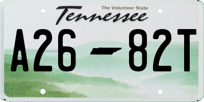 TN license plate A2682T