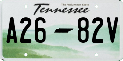 TN license plate A2682V