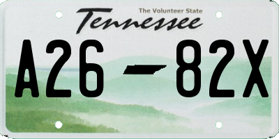 TN license plate A2682X