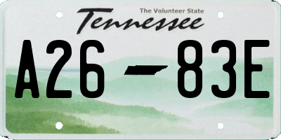 TN license plate A2683E