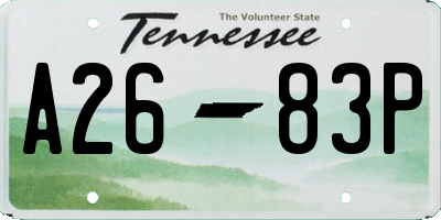 TN license plate A2683P