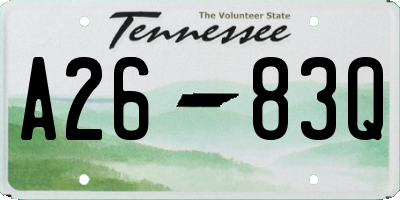 TN license plate A2683Q