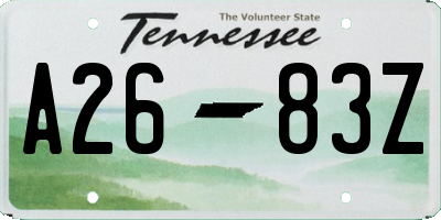TN license plate A2683Z