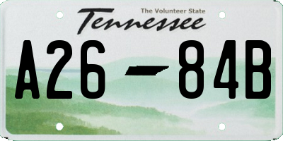 TN license plate A2684B