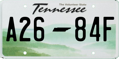 TN license plate A2684F