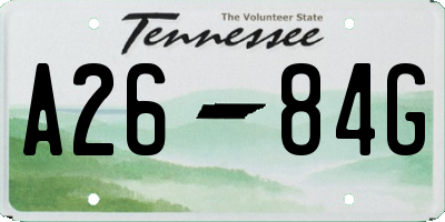 TN license plate A2684G
