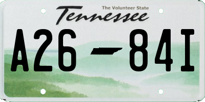 TN license plate A2684I