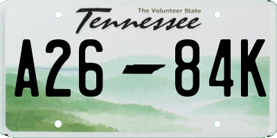 TN license plate A2684K