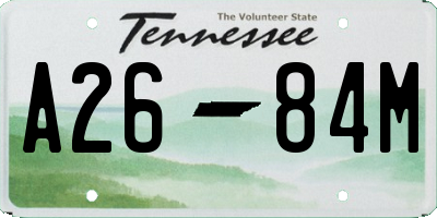 TN license plate A2684M