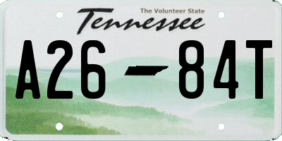 TN license plate A2684T