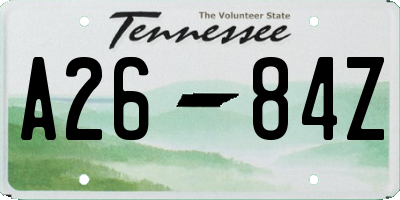 TN license plate A2684Z
