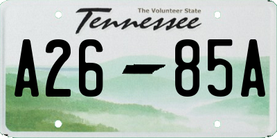 TN license plate A2685A