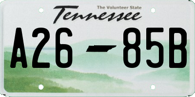 TN license plate A2685B