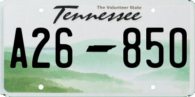 TN license plate A2685O