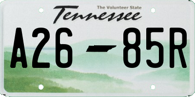 TN license plate A2685R