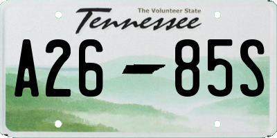 TN license plate A2685S