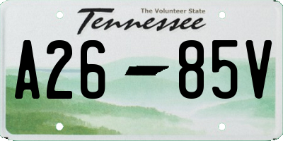 TN license plate A2685V