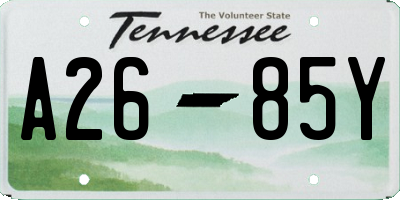 TN license plate A2685Y