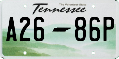 TN license plate A2686P