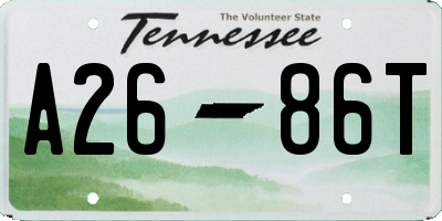 TN license plate A2686T
