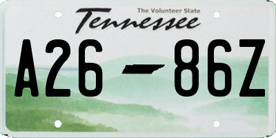 TN license plate A2686Z